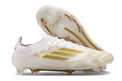 Adidas F50 Elite FG Low-Tops Soccer Cleats - White/Gold