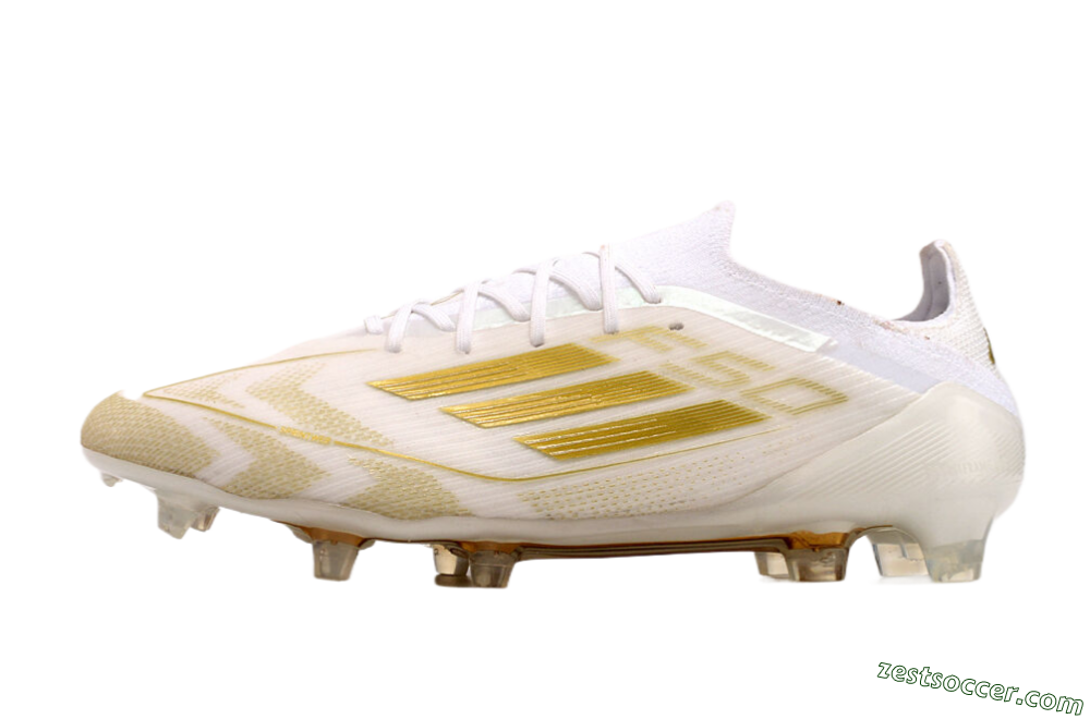 Adidas F50 Elite FG Low-Tops Soccer Cleats - White/Gold 2