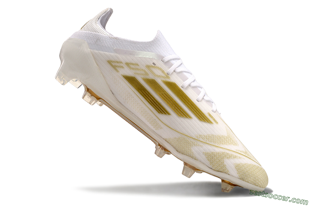 Adidas F50 Elite FG Low-Tops Soccer Cleats - White/Gold 4