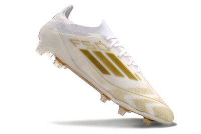 Adidas F50 Elite FG Low-Tops Soccer Cleats - White/Gold