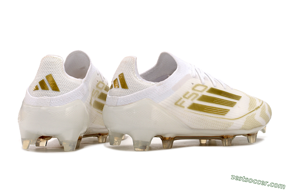 Adidas F50 Elite FG Low-Tops Soccer Cleats - White/Gold 6