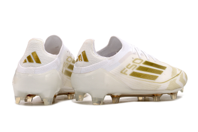 Adidas F50 Elite FG Low-Tops Soccer Cleats - White/Gold