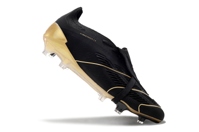 Adidas Predator Elite Tongue FG Low-Tops Soccer Cleats - Black/Gold