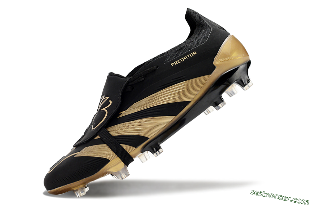 Adidas Predator Elite Tongue FG Low-Tops Soccer Cleats - Black/Gold 5