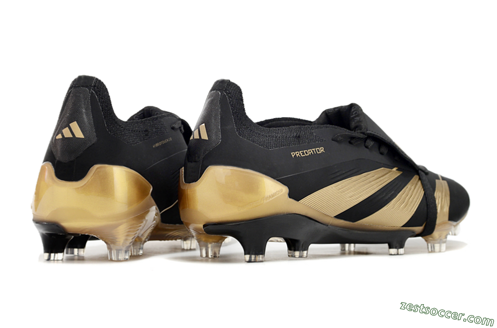 Adidas Predator Elite Tongue FG Low-Tops Soccer Cleats - Black/Gold 6
