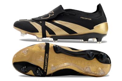 Adidas Predator Elite Tongue FG Low-Tops Soccer Cleats - Black/Gold