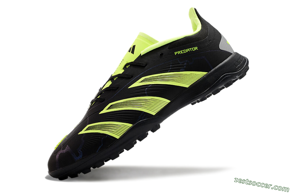 Adidas Predator 24 Elite TF Low-Tops Soccer Shoes - Black/Yellow/Grey 5