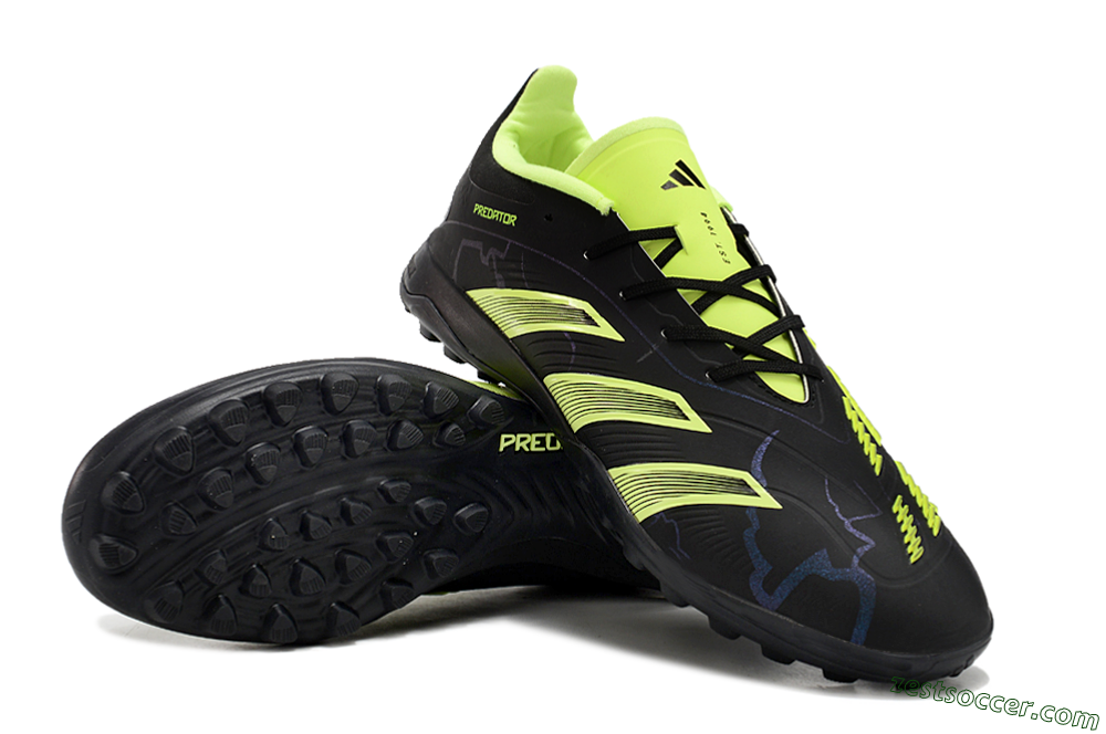 Adidas Predator 24 Elite TF Low-Tops Soccer Shoes - Black/Yellow/Grey 3