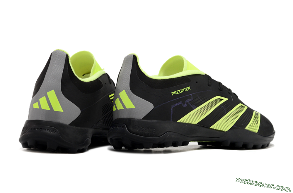 Adidas Predator 24 Elite TF Low-Tops Soccer Shoes - Black/Yellow/Grey 6