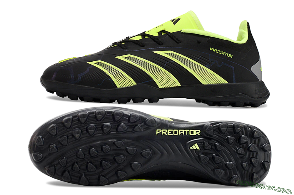 Adidas Predator 24 Elite TF Low-Tops Soccer Shoes - Black/Yellow/Grey 1