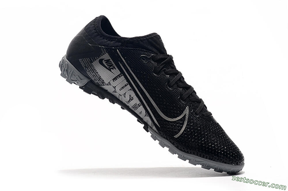 Nike Air Zoom Mercurial Vapor 13 Elite TF Low-Tops Soccer Shoes - Black/Silver/Grey 7