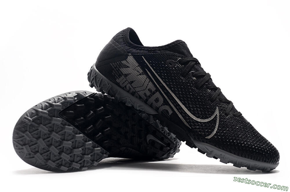Nike Air Zoom Mercurial Vapor 13 Elite TF Low-Tops Soccer Shoes - Black/Silver/Grey 4
