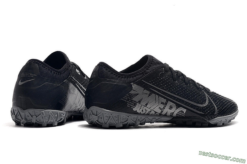Nike Air Zoom Mercurial Vapor 13 Elite TF Low-Tops Soccer Shoes - Black/Silver/Grey 9