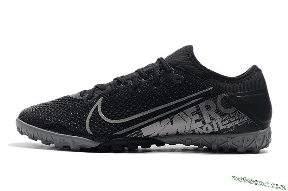 Nike Air Zoom Mercurial Vapor 13 Elite TF Low-Tops Soccer Shoes - Black/Silver/Grey 2
