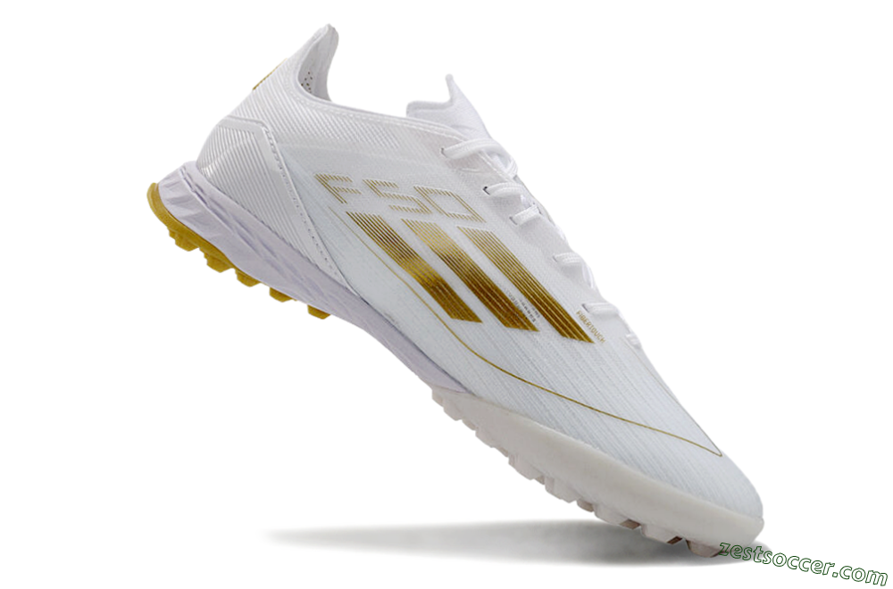 Adidas F50 Elite TF Low-Tops Soccer Shoes - White/Gold 4