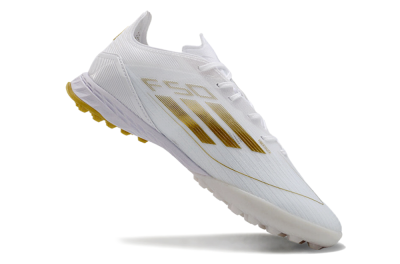 Adidas F50 Elite TF Low-Tops Soccer Shoes - White/Gold