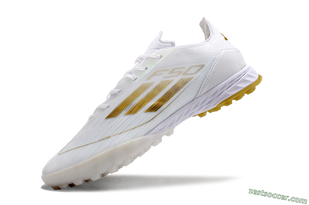 Adidas F50 Elite TF Low-Tops Soccer Shoes - White/Gold 5