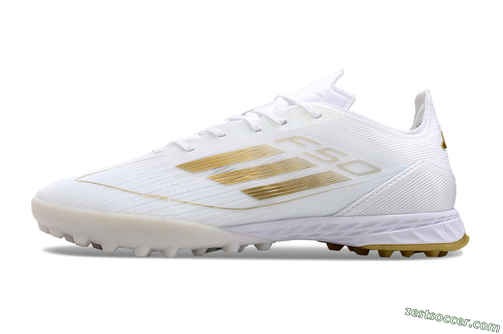 Adidas F50 Elite TF Low-Tops Soccer Shoes - White/Gold 2