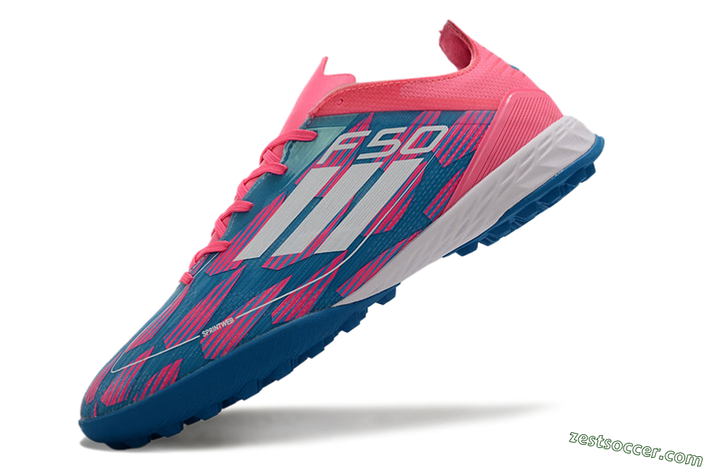 Adidas F50 Elite TF Low-Tops Soccer Shoes - Blue/Pink/White 5