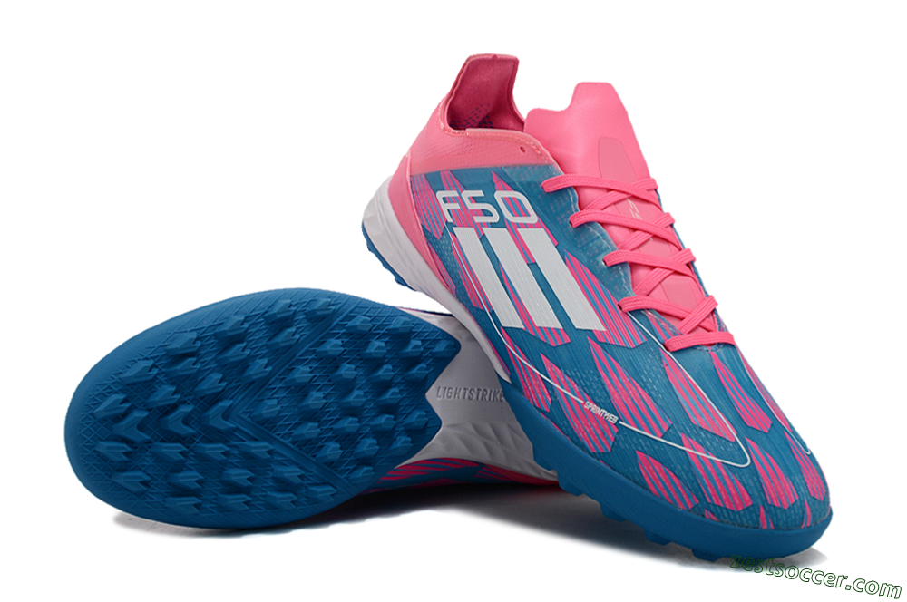 Adidas F50 Elite TF Low-Tops Soccer Shoes - Blue/Pink/White 3