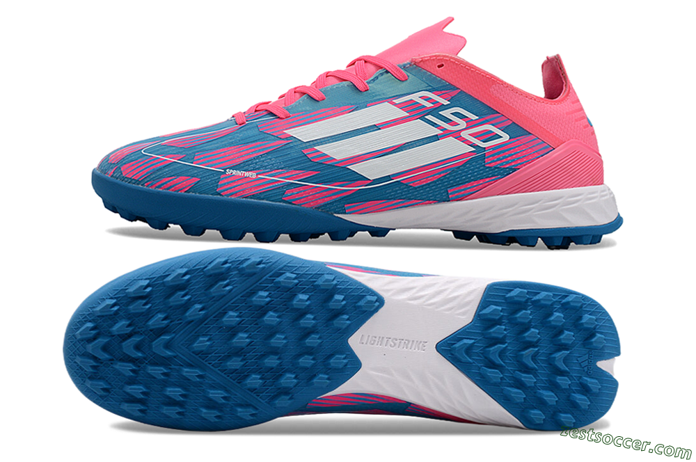 Adidas F50 Elite TF Low-Tops Soccer Shoes - Blue/Pink/White 1