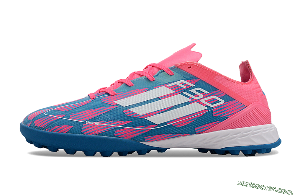 Adidas F50 Elite TF Low-Tops Soccer Shoes - Blue/Pink/White 2