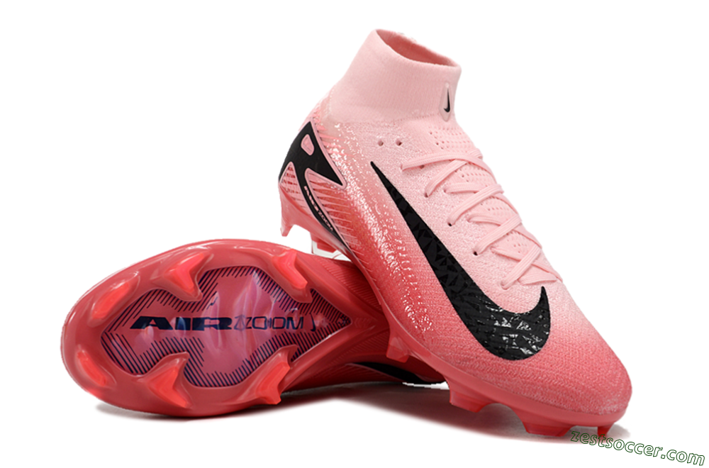 Nike Air Zoom Mercurial Superfly 10 Elite FG High-Tops Soccer Cleats - Pink/Black 3