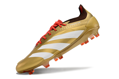 Adidas Predator 24 Elite FG Low-Tops Soccer Cleats - Gold/White/Brown