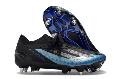 Adidas X Bugatti Crazyfast.1 SG Low-Tops Soccer Cleats - Black/Blue/Silver