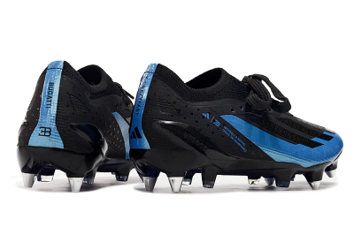 Adidas X Bugatti Crazyfast.1 SG Low-Tops Soccer Cleats - Black/Blue/Silver