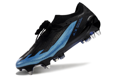 Adidas X Bugatti Crazyfast.1 SG Low-Tops Soccer Cleats - Black/Blue/Silver