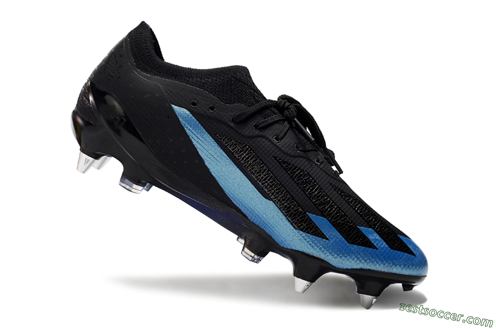 Adidas X Bugatti Crazyfast.1 SG Low-Tops Soccer Cleats - Black/Blue/Silver 4