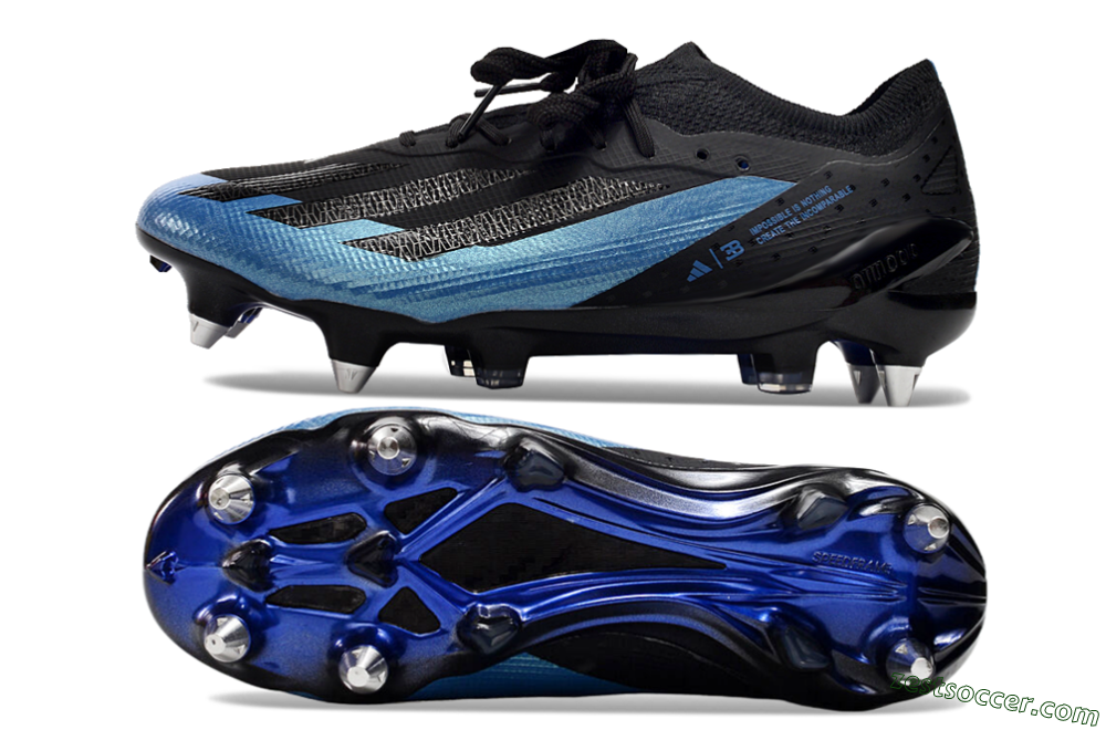 Adidas X Bugatti Crazyfast.1 SG Low-Tops Soccer Cleats - Black/Blue/Silver 1