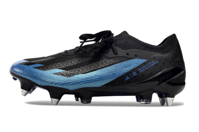 Adidas X Bugatti Crazyfast.1 SG Low-Tops Soccer Cleats - Black/Blue/Silver