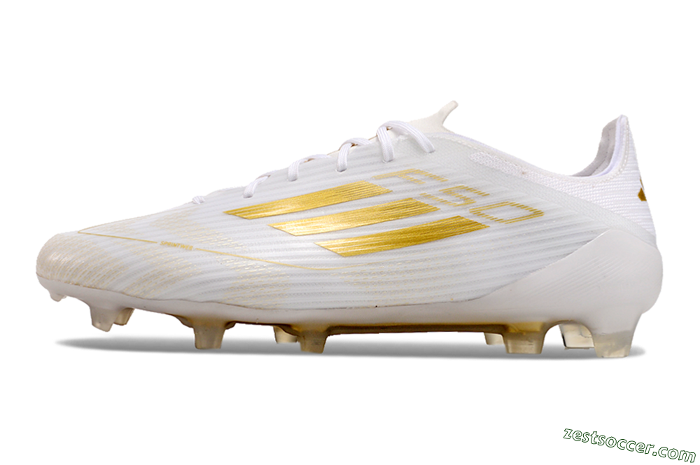 Adidas F50 Adizero FG Low-Tops Soccer Cleats - White/Gold 0