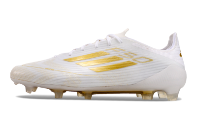 Adidas F50 Adizero FG Low-Tops Soccer Cleats - White/Gold