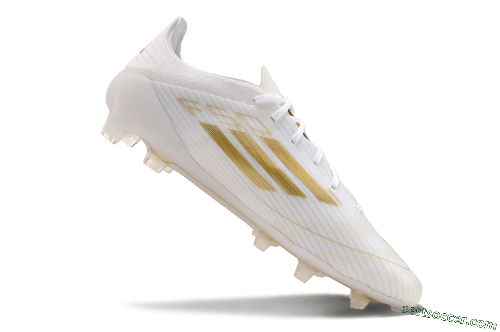 Adidas F50 Adizero FG Low-Tops Soccer Cleats - White/Gold 3