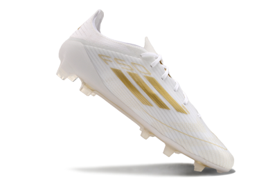 Adidas F50 Adizero FG Low-Tops Soccer Cleats - White/Gold