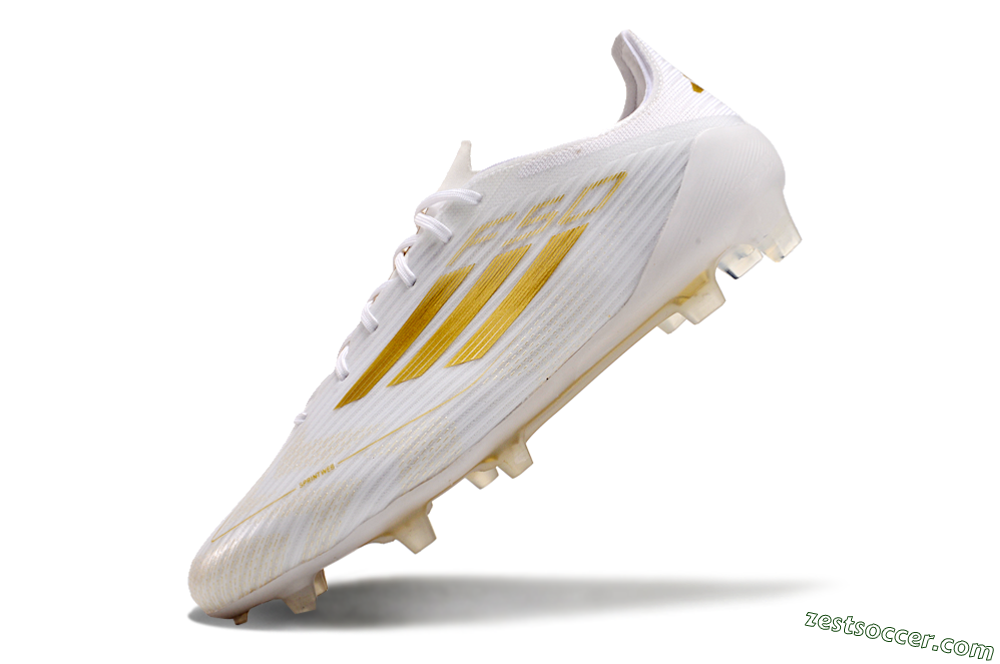 Adidas F50 Adizero FG Low-Tops Soccer Cleats - White/Gold 4
