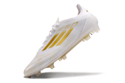 Adidas F50 Adizero FG Low-Tops Soccer Cleats - White/Gold