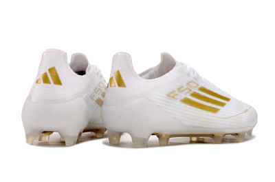 Adidas F50 Adizero FG Low-Tops Soccer Cleats - White/Gold