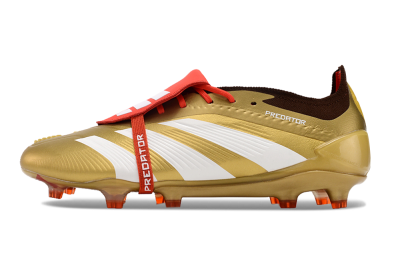 Adidas Predator Elite Foldover Tongue FG Low-Tops Soccer Cleats - Gold/White/Red