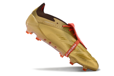Adidas Predator Elite Foldover Tongue FG Low-Tops Soccer Cleats - Gold/White/Red