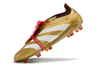 Adidas Predator Elite Foldover Tongue FG Low-Tops Soccer Cleats - Gold/White/Red