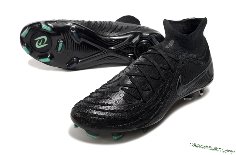 Nike Phantom Luna Elite NU FG High-Tops Soccer Cleats - Black/Blue 2