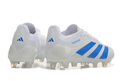 Adidas Predator 24 Elite FG Low-Tops Soccer Cleats - White/Blue