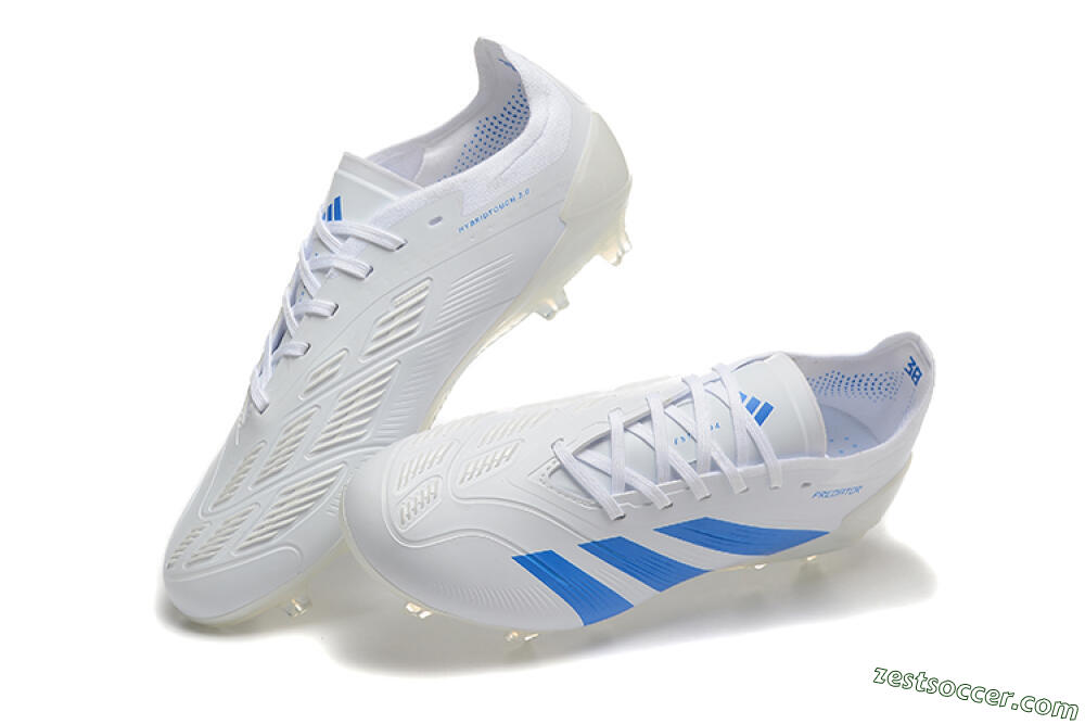 Adidas Predator 24 Elite FG Low-Tops Soccer Cleats - White/Blue 3