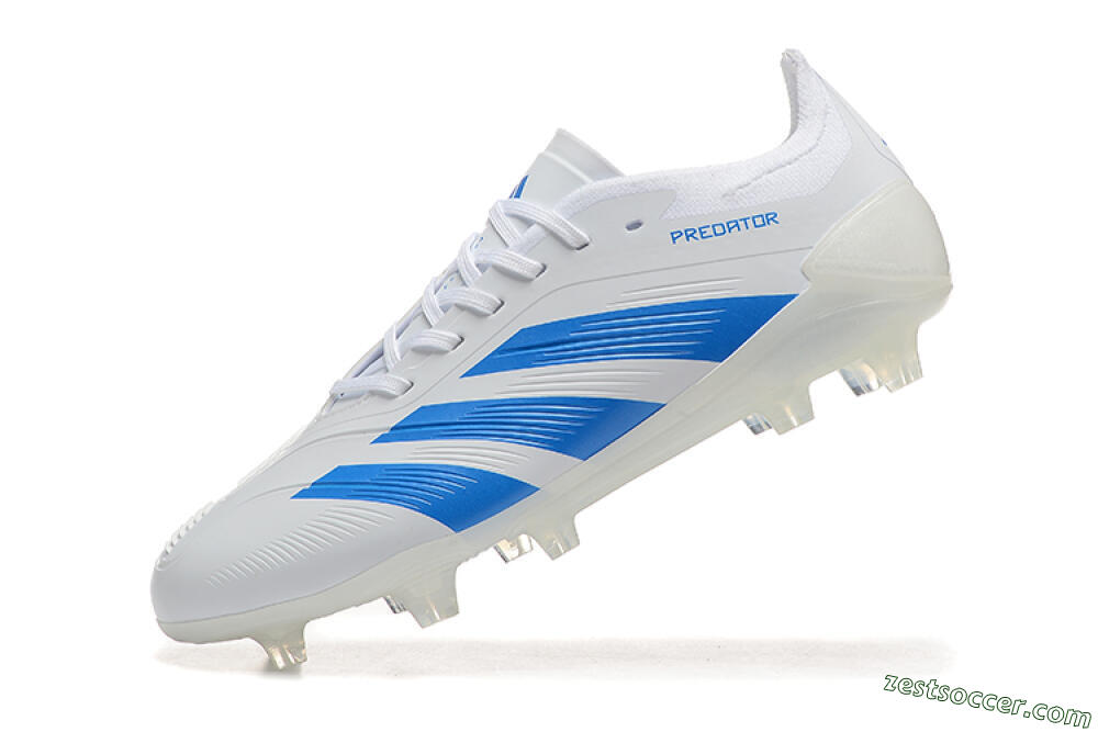 Adidas Predator 24 Elite FG Low-Tops Soccer Cleats - White/Blue 5