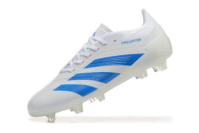 Adidas Predator 24 Elite FG Low-Tops Soccer Cleats - White/Blue