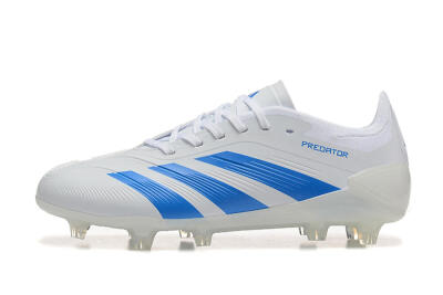 Adidas Predator 24 Elite FG Low-Tops Soccer Cleats - White/Blue